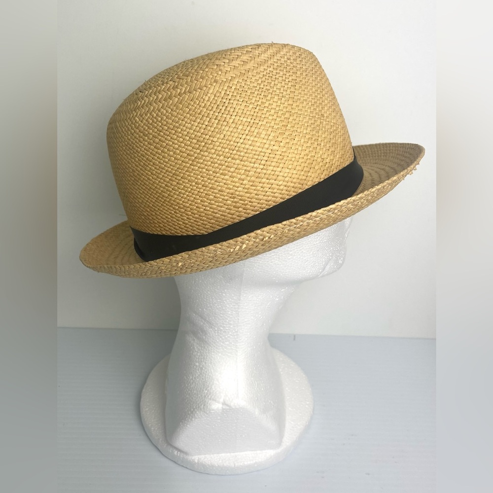 Rag And Bone Natural Straw Fedora Hat Size S Made In USA Brown